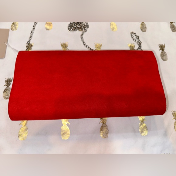 Tamaris Clutch, Red, feels like suede. NWT. - Picture 6 of 14